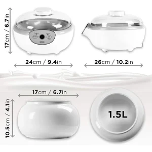 garantis authentique Duronic YM1 Yaourtière électrique Avec écran Numérique Et 1 Pot En… 9