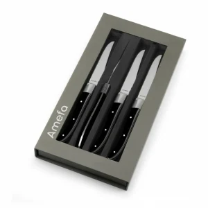 Coffret 4 Couteaux Steak Royal Steak Noir 22,5 Cm Amefa de garantie authentique 9