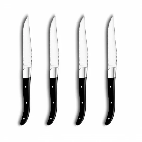 Coffret 4 Couteaux Steak Royal Steak Noir 22,5 Cm Amefa de garantie authentique 1