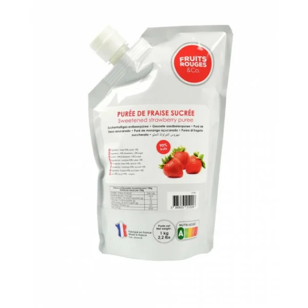 achetez pas cher DLUO Dépassée Purée De Fraise 1kg Fruits Rouges & Co 1