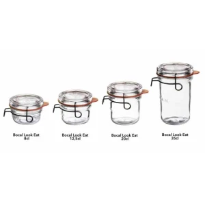 outlet soldes Luigi Bormioli FIN DE SERIE Bocal En Verre 8 Cl (x6) Lock Eat 6