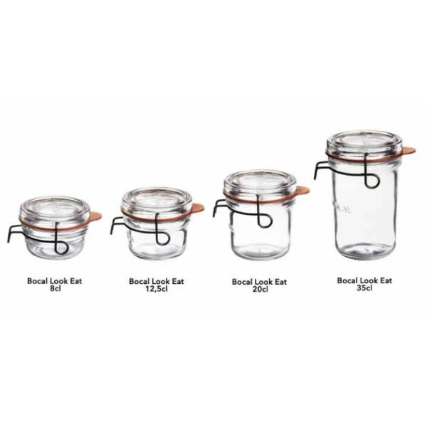 outlet soldes Luigi Bormioli FIN DE SERIE Bocal En Verre 8 Cl (x6) Lock Eat 3