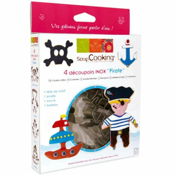 Couleurs variées SCRAPCOOKING FIN DE SERIE Découpoirs Pirate (x4) 1