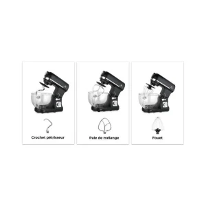 dernières Robot Pâtissier CONTINENTAL EDISON – RP1000GB – 1000 Watts – Noir Bol… 13