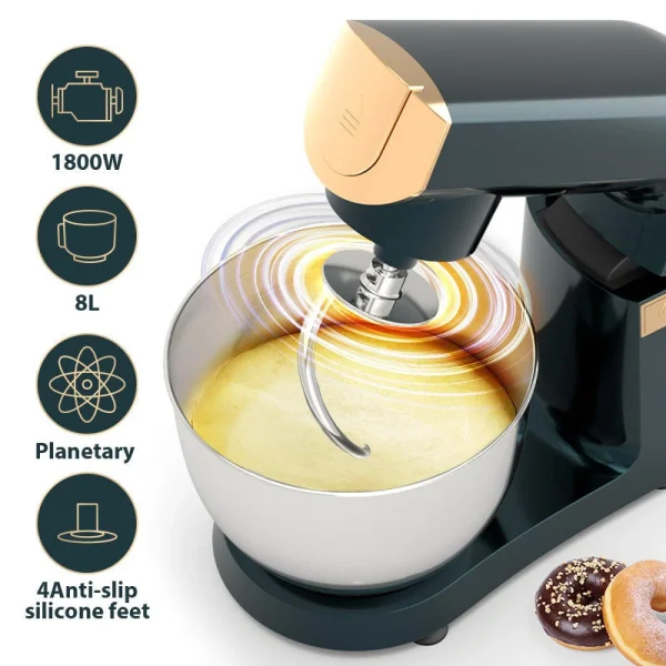 REMISE allant jusqu. Robot Pâtissier Multifonction STAN Gris Aluminium 1800W 4