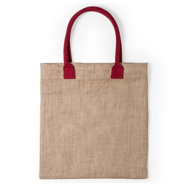 Sac En Jute Et Coton – Sac Cabas Et De Course 100% Cotton Et Jute Coul… magasin solde 4