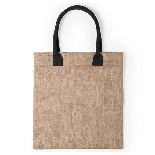 Sac En Jute Et Coton – Sac Cabas Et De Course 100% Cotton Et Jute Coul… magasin solde 5