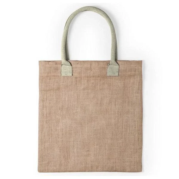 Sac En Jute Et Coton – Sac Cabas Et De Course 100% Cotton Et Jute Coul… magasin solde 6